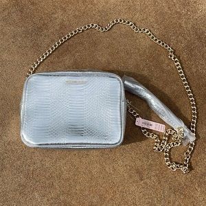 Victoria’s Secret silver snakeskin purse